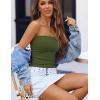 imageAvidlove Tube Tops for Women Lace Trim Ribbed Strapless Crop Tops Ruched Y2k Bandeau Going Out TopArmy Green