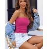 imageAvidlove Tube Tops for Women Lace Trim Ribbed Strapless Crop Tops Ruched Y2k Bandeau Going Out TopHot Pink