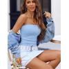imageAvidlove Tube Tops for Women Lace Trim Ribbed Strapless Crop Tops Ruched Y2k Bandeau Going Out TopLight Blue