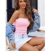 imageAvidlove Tube Tops for Women Lace Trim Ribbed Strapless Crop Tops Ruched Y2k Bandeau Going Out TopPink