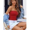 imageAvidlove Tube Tops for Women Lace Trim Ribbed Strapless Crop Tops Ruched Y2k Bandeau Going Out TopRed