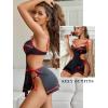 imageAvidlove Women Nurse Lingerie Babydoll Dress with GString Sexy Role Play Costume Side Slit NightyBlack