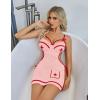 imageAvidlove Women Nurse Lingerie Babydoll Dress with GString Sexy Role Play Costume Side Slit NightyPink