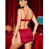 imageAvidlove Women Nurse Lingerie Babydoll Dress with GString Sexy Role Play Costume Side Slit NightyRed