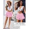 imageAvidlove Women Pleated Sheer Mini Skirt Y2k Asymmetrical Flowy Short Skirts Sexy Rave OutfitsPink Sheer