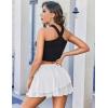 imageAvidlove Women Pleated Sheer Mini Skirt Y2k Asymmetrical Flowy Short Skirts Sexy Rave OutfitsWhite Sheer