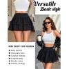 imageAvidlove Womens Mini Skirt Basic High Waisted Tiered Ruffles Short Lace Hem Cute Lingerie Skirts SXXLBlack