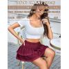 imageAvidlove Womens Mini Skirt Basic High Waisted Tiered Ruffles Short Lace Hem Cute Lingerie Skirts SXXLDark Red