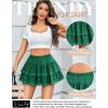 imageAvidlove Womens Mini Skirt Basic High Waisted Tiered Ruffles Short Lace Hem Cute Lingerie Skirts SXXLGreen