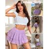 imageAvidlove Womens Mini Skirt Basic High Waisted Tiered Ruffles Short Lace Hem Cute Lingerie Skirts SXXLLilac