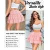 imageAvidlove Womens Mini Skirt Basic High Waisted Tiered Ruffles Short Lace Hem Cute Lingerie Skirts SXXLPink
