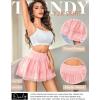 imageAvidlove Womens Mini Skirt Basic High Waisted Tiered Ruffles Short Lace Hem Cute Lingerie Skirts SXXLPink
