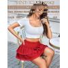 imageAvidlove Womens Mini Skirt Basic High Waisted Tiered Ruffles Short Lace Hem Cute Lingerie Skirts SXXLRed