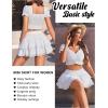 imageAvidlove Womens Mini Skirt Basic High Waisted Tiered Ruffles Short Lace Hem Cute Lingerie Skirts SXXLWhite