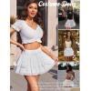 imageAvidlove Womens Mini Skirt Basic High Waisted Tiered Ruffles Short Lace Hem Cute Lingerie Skirts SXXLWhite