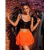 imageAvidlove Womens Mini Skirt Mesh Flowy Hem Y2K Skirts MultiLayer Ruffle Trim Lingerie SkirtOrange