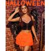 imageAvidlove Womens Mini Skirt Mesh Flowy Hem Y2K Skirts MultiLayer Ruffle Trim Lingerie SkirtOrange