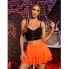 imageAvidlove Womens Mini Skirt Mesh Flowy Hem Y2K Skirts MultiLayer Ruffle Trim Lingerie SkirtOrange