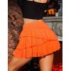imageAvidlove Womens Mini Skirt Mesh Flowy Hem Y2K Skirts MultiLayer Ruffle Trim Lingerie SkirtOrange