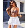 imageAvidlove Womens Mini Skirt Mesh Flowy Hem Y2K Skirts MultiLayer Ruffle Trim Lingerie SkirtWhite