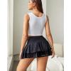imageAvidlove Womens Pleated Mini Skirt Lace High Waisted Ruffles Lingerie Short SkirtsBlack