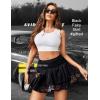 imageAvidlove Womens Pleated Mini Skirt Lace High Waisted Ruffles Lingerie Short SkirtsBlack
