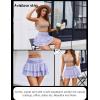 imageAvidlove Womens Pleated Mini Skirt Lace High Waisted Ruffles Lingerie Short SkirtsLilac