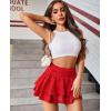 imageAvidlove Womens Pleated Mini Skirt Lace High Waisted Ruffles Lingerie Short SkirtsRed