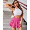imageAvidlove Womens Pleated Mini Skirt Lace High Waisted Ruffles Lingerie Short SkirtsRose Red