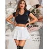 imageAvidlove Womens Pleated Mini Skirt Lace High Waisted Ruffles Lingerie Short SkirtsWhite