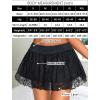 imageAvidlove Womens Pleated Mini Skirt Y2k Sexy Lace Ruffles Lingerie Short SkirtsBlack