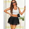 imageAvidlove Womens Pleated Mini Skirt Y2k Sexy Lace Ruffles Lingerie Short SkirtsBlack