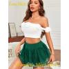 imageAvidlove Womens Pleated Mini Skirt Y2k Sexy Lace Ruffles Lingerie Short SkirtsGreen