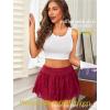 imageAvidlove Womens Pleated Mini Skirt Y2k Sexy Lace Ruffles Lingerie Short SkirtsWine Red