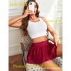 imageAvidlove Womens Pleated Mini Skirt Y2k Sexy Lace Ruffles Lingerie Short SkirtsWine Red