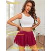 imageAvidlove Womens Pleated Mini Skirt Y2k Sexy Lace Ruffles Lingerie Short SkirtsWine Red