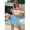 imageAvidlove Womens Pleated Skater Skirt Basic Casual High Waisted Lace Flared Mini Flowy SkirtsBaby Blue