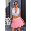 imageAvidlove Womens Pleated Skater Skirt Basic Casual High Waisted Lace Flared Mini Flowy SkirtsPink