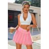 imageAvidlove Womens Pleated Skater Skirt Basic Casual High Waisted Lace Flared Mini Flowy SkirtsPink