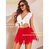 imageAvidlove Womens Sexy Mini Skirt Flowy Layered Lace Skirt Asymmetrical Short SkirtsCarmine Red