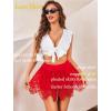 imageAvidlove Womens Sexy Mini Skirt Flowy Layered Lace Skirt Asymmetrical Short SkirtsCarmine Red
