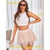 imageAvidlove Womens Sexy Mini Skirt Flowy Layered Lace Skirt Asymmetrical Short SkirtsChampagne