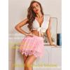 imageAvidlove Womens Sexy Mini Skirt Flowy Layered Lace Skirt Asymmetrical Short SkirtsPink