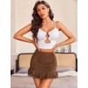 imageAvidlove Womens Sexy Skirt Ruched Bodycon Double Layer Casual Mini SkirtBrown