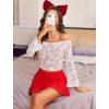 imageAvidlove Womens Sexy Skirt Ruched Bodycon Double Layer Casual Mini SkirtCarmine Red