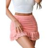 imageAvidlove Womens Sexy Skirt Ruched Bodycon Double Layer Casual Mini SkirtHot Pink