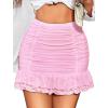 imageAvidlove Womens Sexy Skirt Ruched Bodycon Double Layer Casual Mini SkirtLight Pink