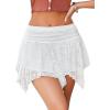 imageAvidlove Lace Mini Skirts for Women Flowy Skirt Y2k Layered Asymmetrical Short SkirtWhite