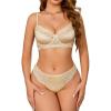 imageAvidlove Lingerie Sets for Women Sexy Underwire Bra and Pany Set Floral Lace 2 Pieces Underwear Satin Lingerie OutfitWheat