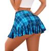 imageAvidlove Mini Skirt for Women Sexy Pleated Skirts High Waist Skater Skirt Ruffle Lingerie SkirtsBlue Plaid
